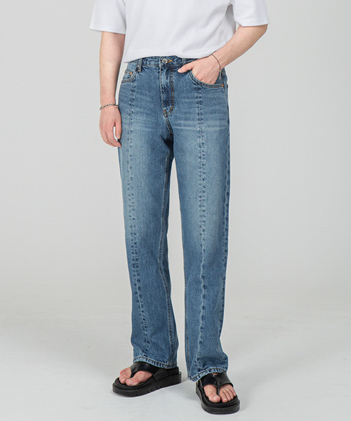1803 FRONT CUT BLUE JEANS [WIDE STRAIGHT]